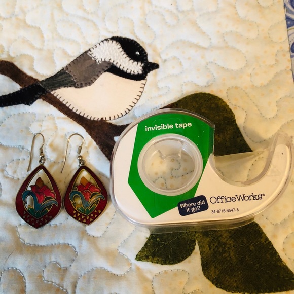 Vintage Earrings, Lillies, Rose & Greens - Picture 4 of 12